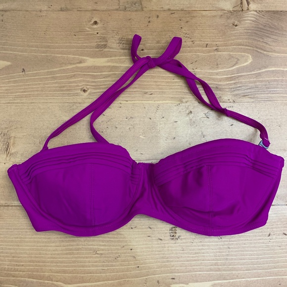 bright purple swimsuit